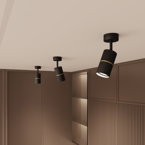 Светильник WOLTA WSL-GU10/18BG-2 под лампу GU10 Черный / золотой NIMB - фото 4.