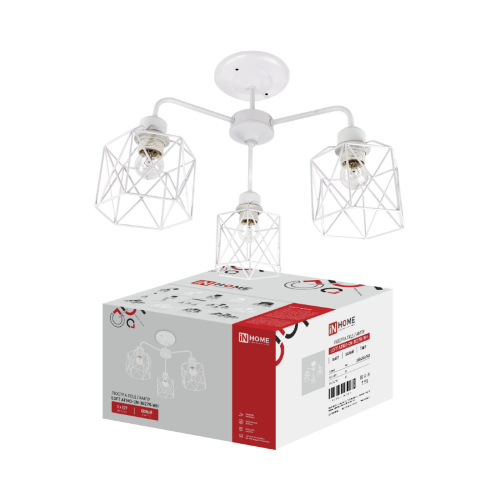 Люстра под лампу LOFT ATIKO-СN-3E27R-WH 3хЕ27 белый IN HOME - Фото