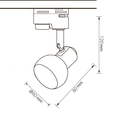 UBL-Q322 GU10 WHITE Светильник-прожектор трековый, Под лампу GU10, Корпус белый - фото 7
