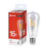 Лампа светодиодная LED-ST64-deco 15Вт 230В Е27 4000К 1720Лм прозрачная IN HOME - Фото