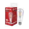 Лампа светодиодная LED-ST64-deco 15Вт 230В Е27 4000К 1720Лм прозрачная IN HOME - Фото