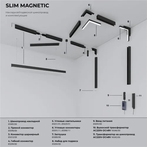 Slim Magnetic Трековый светильник 6W 4200K Alter белый 85048/01 85048/01 - фото 5