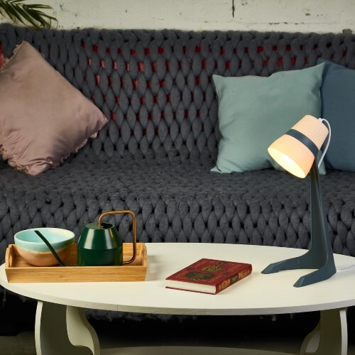 ULO-K22 D-E14-A BLACK-CREAM Светильник настольный, 40W, Цоколь E14, Механический выключатель, Черный с кремовым - фото 8