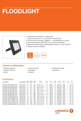 Прожектор светодиодный 20W/4000K IP65 1440Lm | FLOODLIGHT ECO CLASS | - LEDVANCE. Фото 3