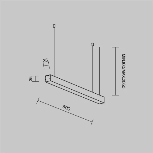 Линейный светильник подвесной 4000K 35x35 10 Вт (Серебро, 500 мм) LL312002 (Серебро) - фото 8