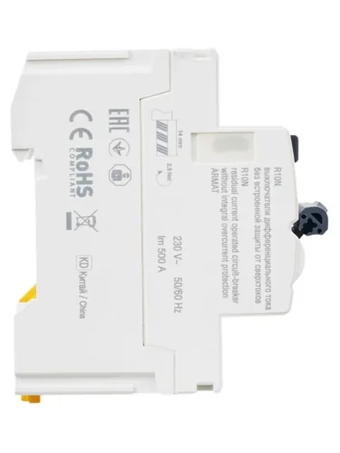 Выключатель дифференциального тока (УЗО) 2п 40А 30мА тип AC ВДТ R10N ARMAT IEK AR-R10N-2-040C030 - фото 5