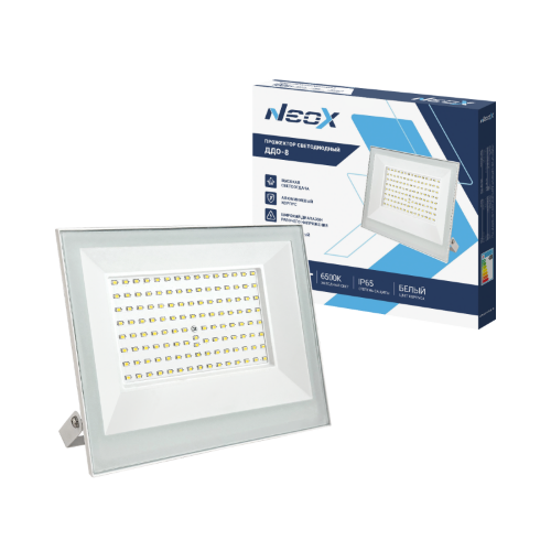 Прожектор светодиодный ДДО-8 100Вт 230В 6500К 10000Лм 100лм/Вт IP65 белый NEOX - Фото