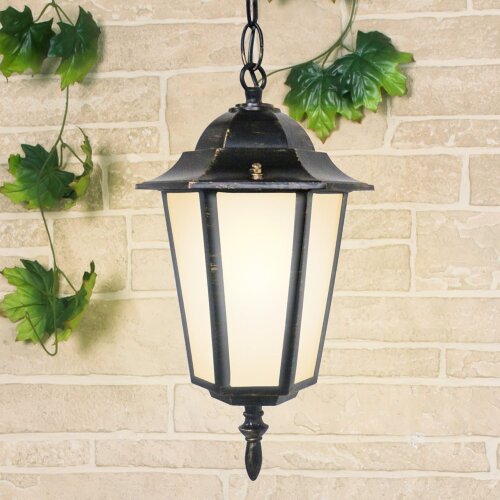 Уличный подвесной светильник GL 1004H черное золото IP44 - Фото 3