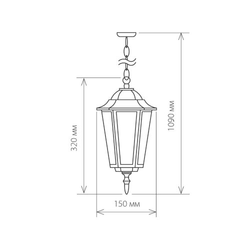Уличный подвесной светильник GL 1004H черное золото IP44 - Фото 4