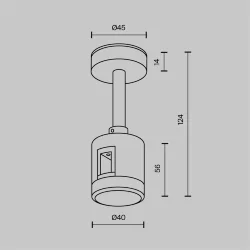 Крепление потолочное Short 78мм с прямым коннектором питания Flarity платина (Платина)