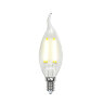 LED-CW35-6W-WW-E14-CL PLS02WH Лампа светодиодная, Форма свеча на ветру, прозрачная, Серия Sky, Теплый белый свет. - фото 1