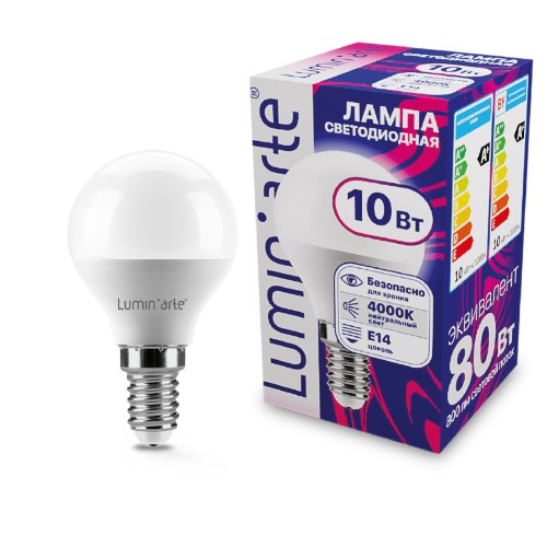 Светодиодная лампа Luminarte LSTD-G45-10W4KE14 10Вт 4000K E14 - фото.