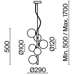 Подвесной светильник Dallas G9х6 (Черный)
