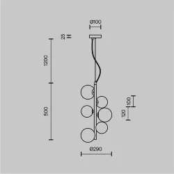 Подвесной светильник Dallas G9х6 (Черный)