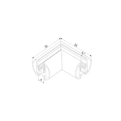 Mini Magnetic Коннектор угловой для накладного шинопровода Round черный 85215/00 (067578)