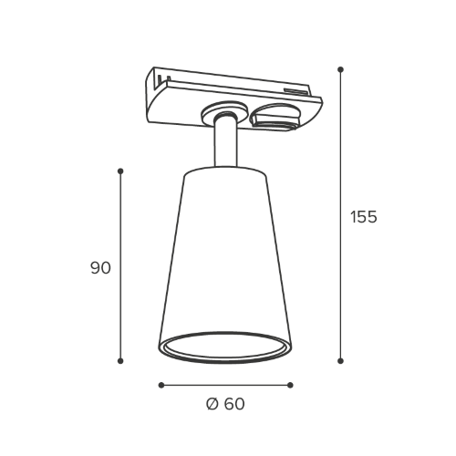 Трековый светильник WOLTA WTL-GU10/11W под лампу GU10 Белый CONO - фото 4.