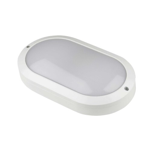 ULW-K14A 20W-4000K IP65 WHITE Светильник светодиодный влагозащищенный, Овал, Белый свет 4000K, 2400Лм, 220X135мм, Корпус белый - фото 1