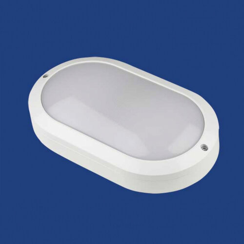 ULW-K14A 20W/4000K IP65 WHITE Светильник светодиодный влагозащищенный. Овал. Белый свет (4000K) 2400Лм. 220X135мм. Корпус белый. ТМ Uniel - фото
