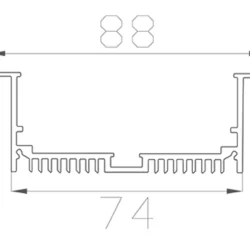 Алюминиевый профиль LC-LPV-3288 172 (2000х88/74х32мм с рассеивателем)