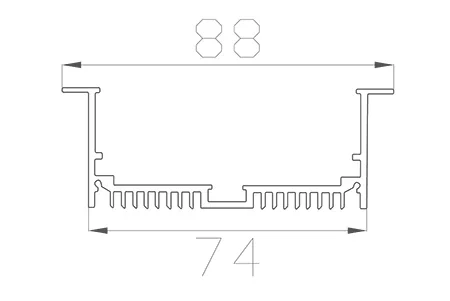 Алюминиевый профиль LC-LPV-3288 172 (2000х88/74х32мм с рассеивателем) - фото II