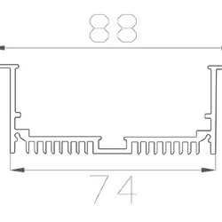 Алюминиевый профиль LC-LPV-3288 172 (2000х88/74х32мм с рассеивателем)