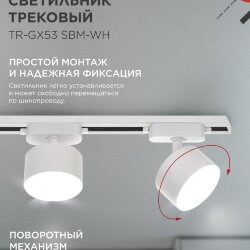 Светильник трековый TR-GX53 SBM-WH белый IN HOME