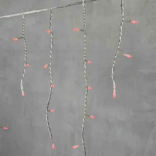 Гирлянда Бахрома 3,1 x 0,5 м Красная 220В, 150 LED, Провод Прозрачный ПВХ, IP54. Фото 2.