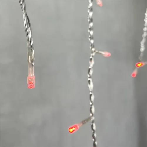 Гирлянда Бахрома 3,1 x 0,5 м Красная 220В, 150 LED, Провод Прозрачный ПВХ, IP54. Фото 3.