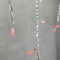 Гирлянда Бахрома 3,1 x 0,5 м Красная 220В, 150 LED, Провод Прозрачный ПВХ, IP54