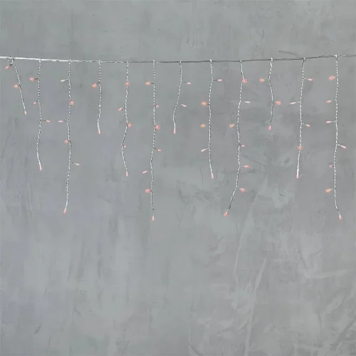 Гирлянда Бахрома 3,1 x 0,5 м Красная 220В, 150 LED, Провод Прозрачный ПВХ, IP54. Фото 6.