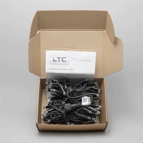 Гирлянда Нить 10м Тепло-Белая с Мерцанием Каждого Диода 220В, 100 LED, Провод Черный Каучук, IP65. Фото 7.