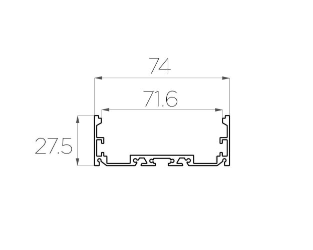 Профиль накладной алюминиевый LC-LP-2774-2 Anod - фото 2