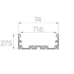 Профиль накладной алюминиевый LC-LP-2774-2 Anod