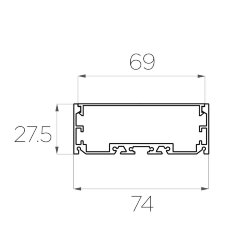 Профиль накладной алюминиевый LC-LP-2774-2 Anod