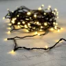 Гирлянда Нить 10м Тепло-Белая 24В, 100 LED, Провод Черный ПВХ, IP54. Фото 6.