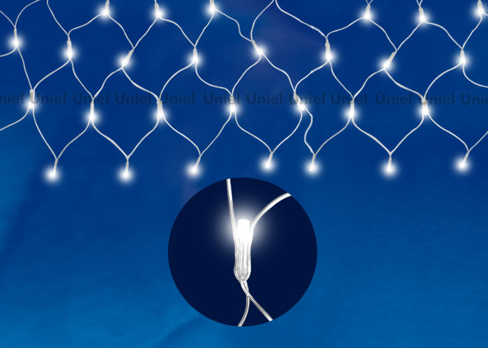 ULD-N2520-240/STA WHITE IP20 Сетка светодиодная, 240 светодиодов, 2.5х2 м, белая, IP20, провод прозрачный - фото