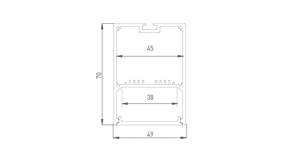 Подвесной/накладной алюминиевый профиль Design LED LS 4970, 2500 мм, анодированный, LS.4970-R. Фото 2