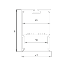 Подвесной/накладной алюминиевый профиль Design LED LS 4970, 2500 мм, анодированный, LS.4970-R 010370
