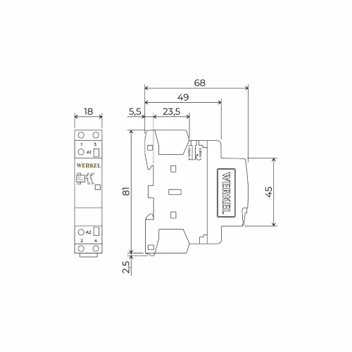W941M16O/ Контактор модульный 16 A 2NO (1 мод.) W941M16O - фото 2