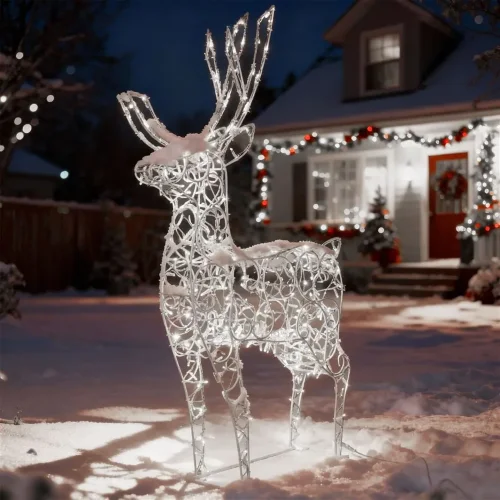 Светодиодная Фигура &#171;Световой Олень&#187; 1,6м Белый 24В, IP65. Фото 1.