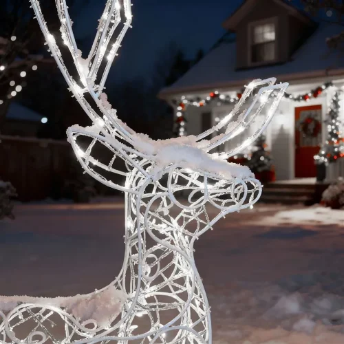 Светодиодная Фигура &#171;Световой Олень&#187; 1,6м Белый 24В, IP65. Фото 2.