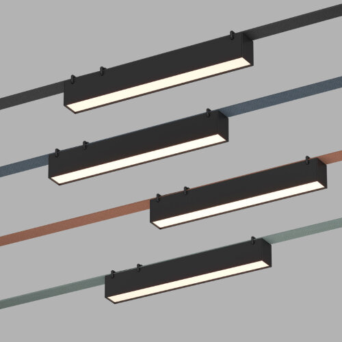 DK5574-BK Cветильник для трека-ремня Belty, серия Linear, со светодиодом, L323*W40*H45мм, 48V DC, 12W, RA90, 120°, 4000K, IP20, черный, алюминий. Фото 2