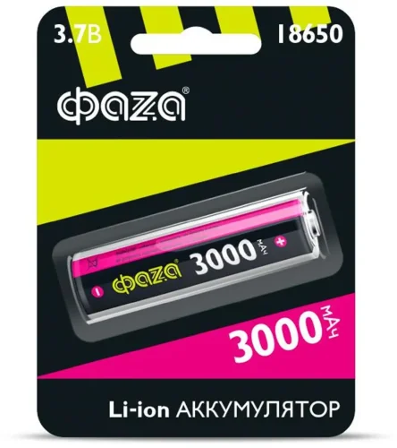 Аккумулятор 18650 3.7В Li-Ion 3000мА.ч без платы защиты ФАZА 5004757 - фото