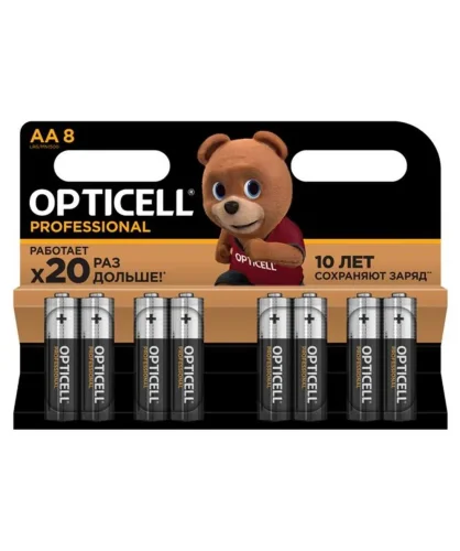Элемент питания алкалиновый AA/LR6 (блист. 8шт) Professional Opticell 5052007 - фото