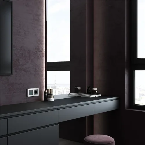 Рамка из металла на 2 поста Platinum алюминий W0022606 - фото 4