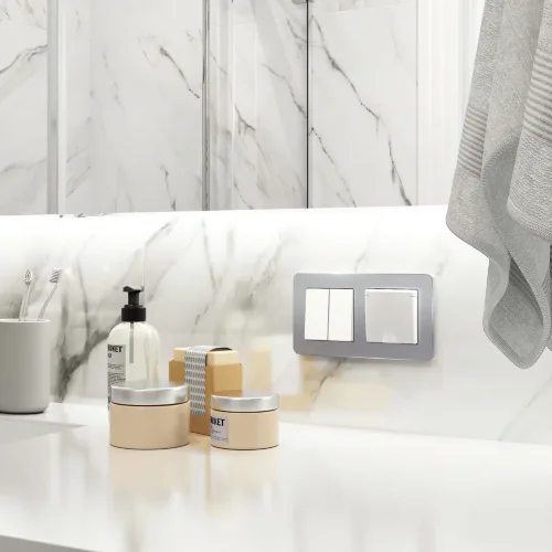 Рамка из металла на 2 поста Platinum алюминий W0022606 - фото 6