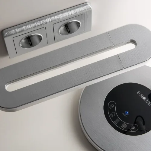 Рамка из поликарбоната на 2 поста Stream серебряный W0022106 - фото 3