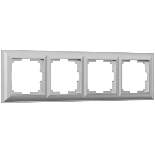 Рамка из поликарбоната на 4 поста Fiore серебряный W0042206 - фото