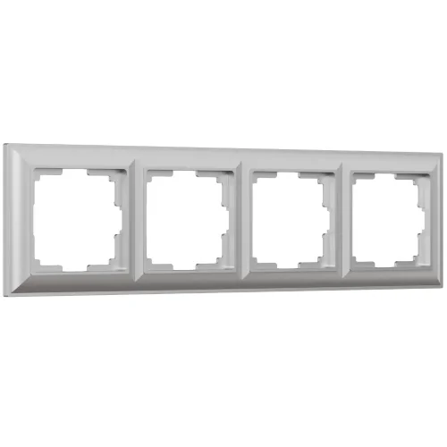 Рамка из поликарбоната на 4 поста Fiore серебряный W0042206 - фото