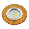 DLS-L147 GU5.3 GLASSY-GOLD Светильник декоративный встраиваемый, серия Luciole, Без лампы, цоколь GU5.3, Доп, светодиодная подсветка 3Вт, Стекло, Зеркальный-светло-желтый - фото 1